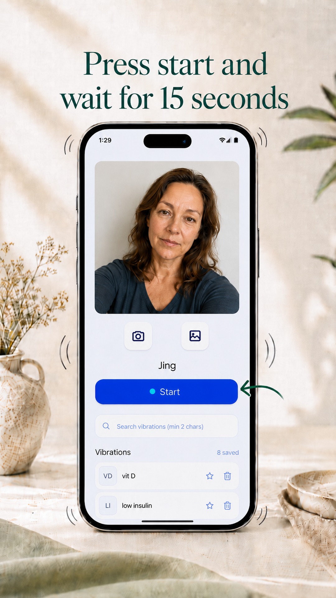 Appuyez sur démarrer et patientez 15 secondes